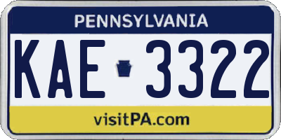 PA license plate KAE3322