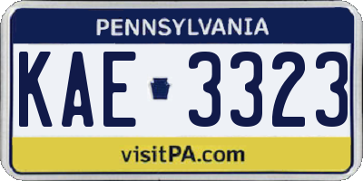 PA license plate KAE3323