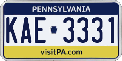 PA license plate KAE3331