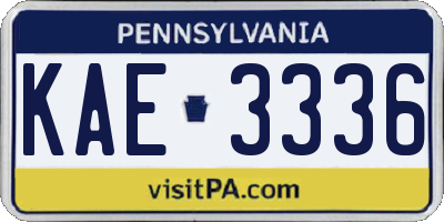 PA license plate KAE3336