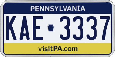PA license plate KAE3337