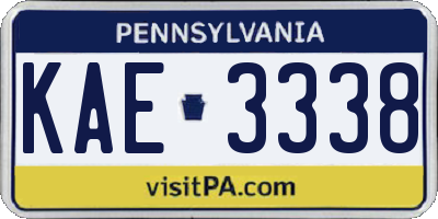 PA license plate KAE3338