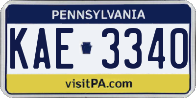 PA license plate KAE3340