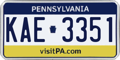 PA license plate KAE3351
