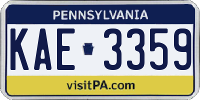 PA license plate KAE3359