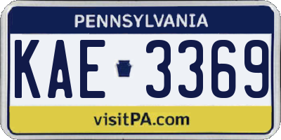 PA license plate KAE3369