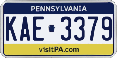 PA license plate KAE3379