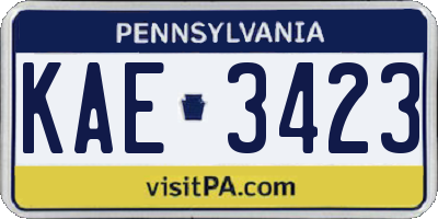 PA license plate KAE3423