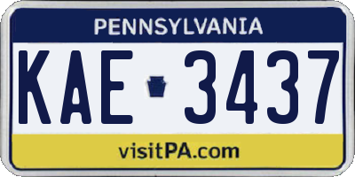 PA license plate KAE3437