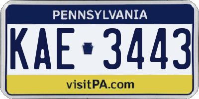 PA license plate KAE3443