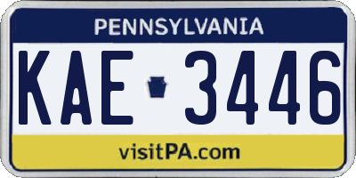 PA license plate KAE3446
