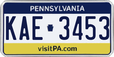PA license plate KAE3453