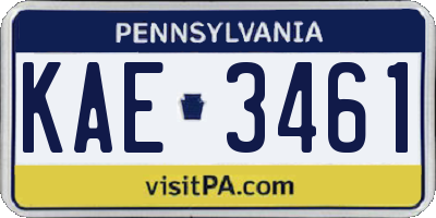 PA license plate KAE3461