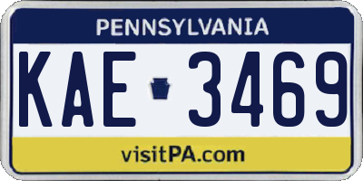 PA license plate KAE3469