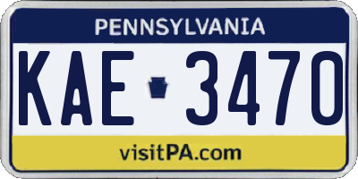 PA license plate KAE3470