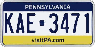 PA license plate KAE3471