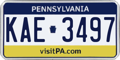 PA license plate KAE3497