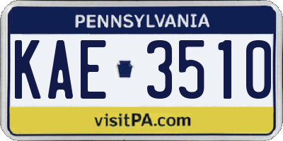 PA license plate KAE3510