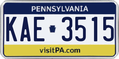 PA license plate KAE3515