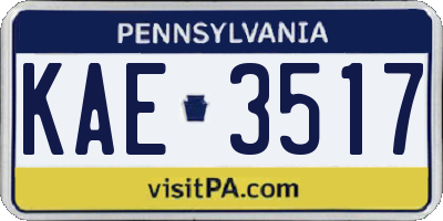 PA license plate KAE3517