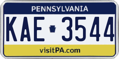 PA license plate KAE3544
