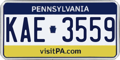 PA license plate KAE3559