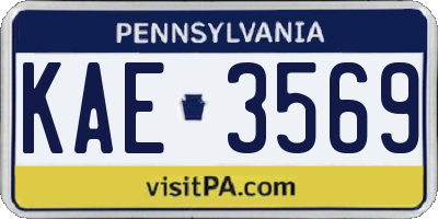 PA license plate KAE3569