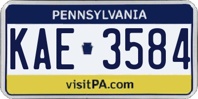 PA license plate KAE3584