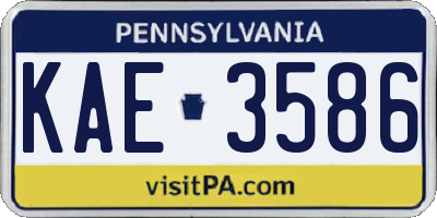 PA license plate KAE3586