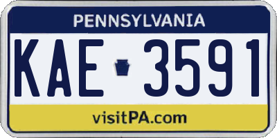 PA license plate KAE3591