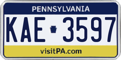 PA license plate KAE3597