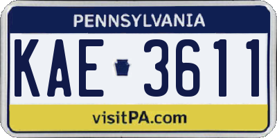 PA license plate KAE3611