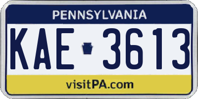 PA license plate KAE3613