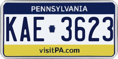 PA license plate KAE3623