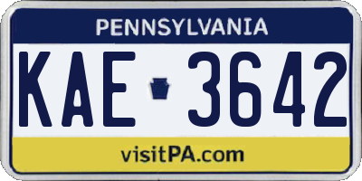PA license plate KAE3642