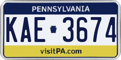 PA license plate KAE3674