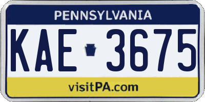 PA license plate KAE3675