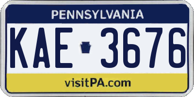 PA license plate KAE3676