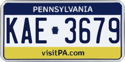 PA license plate KAE3679