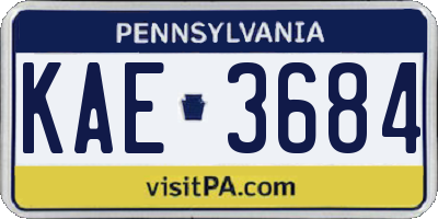 PA license plate KAE3684