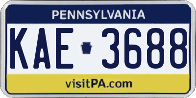 PA license plate KAE3688