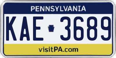 PA license plate KAE3689