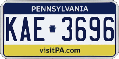 PA license plate KAE3696