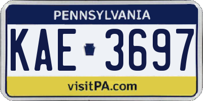 PA license plate KAE3697