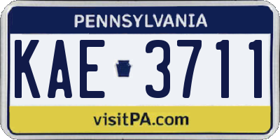 PA license plate KAE3711