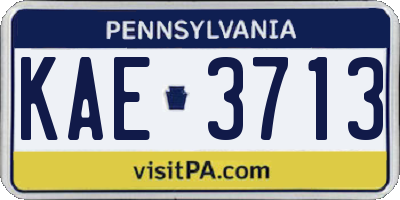 PA license plate KAE3713