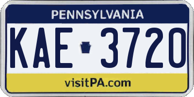 PA license plate KAE3720