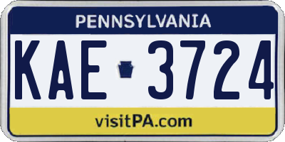 PA license plate KAE3724