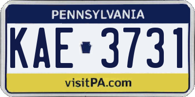 PA license plate KAE3731