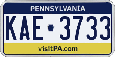 PA license plate KAE3733